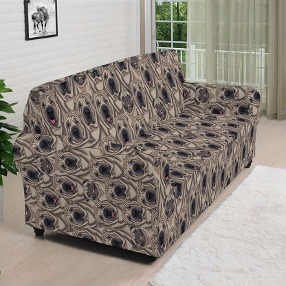 Shar Pei And Pug Pattern Print Sofa Cover