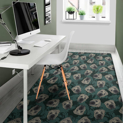 Shar Pei Face Pattern Print Area Rug
