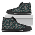 Shar Pei Face Pattern Print Black High Top Sneakers