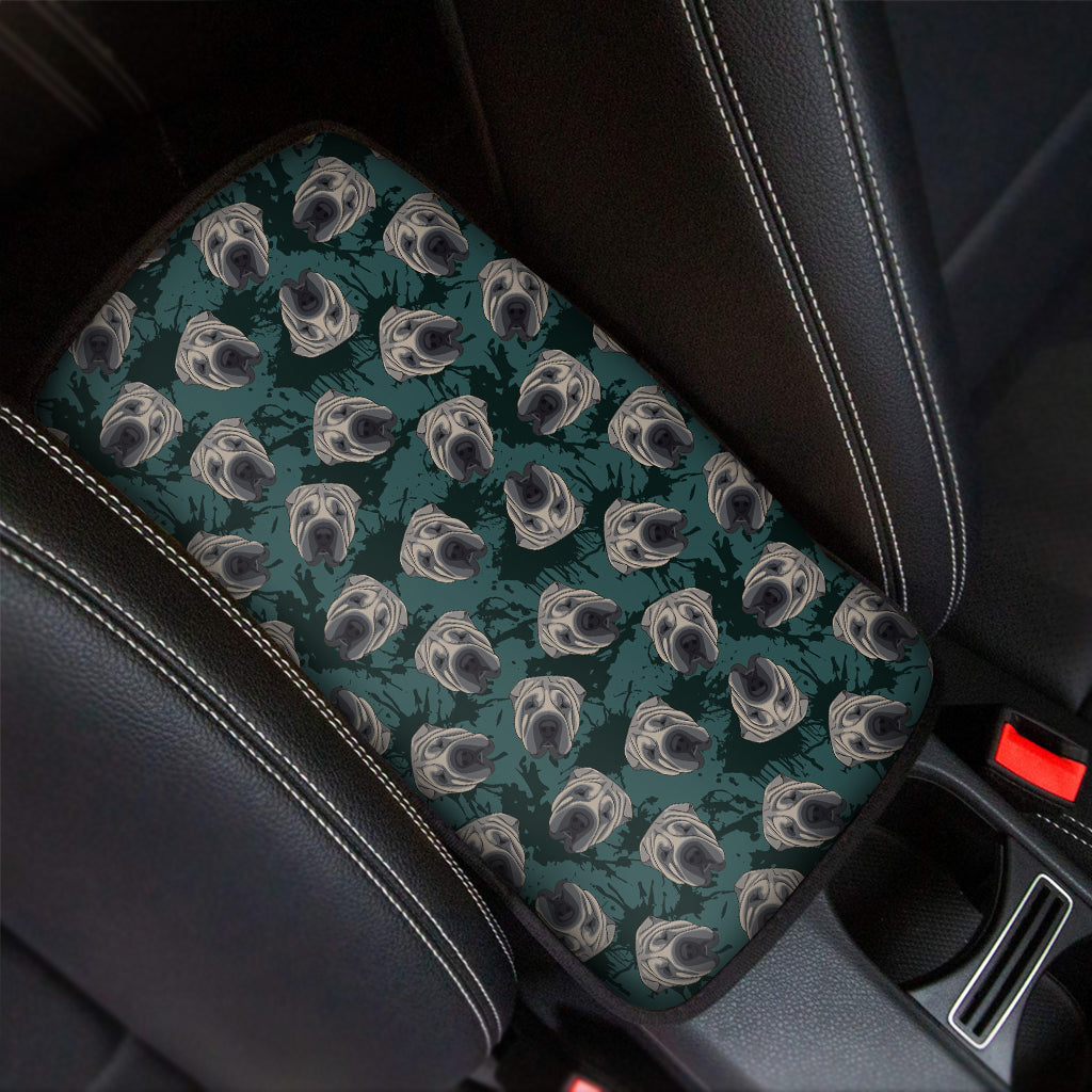 Shar Pei Face Pattern Print Car Center Console Cover