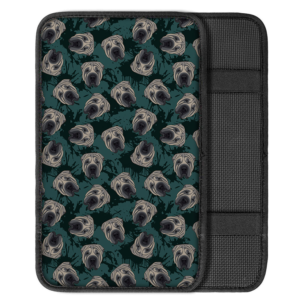 Shar Pei Face Pattern Print Car Center Console Cover