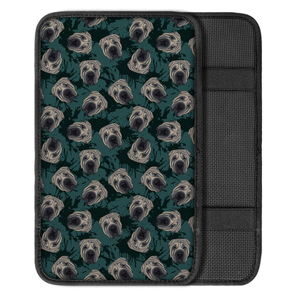 Shar Pei Face Pattern Print Car Center Console Cover