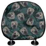 Shar Pei Face Pattern Print Car Headrest Covers