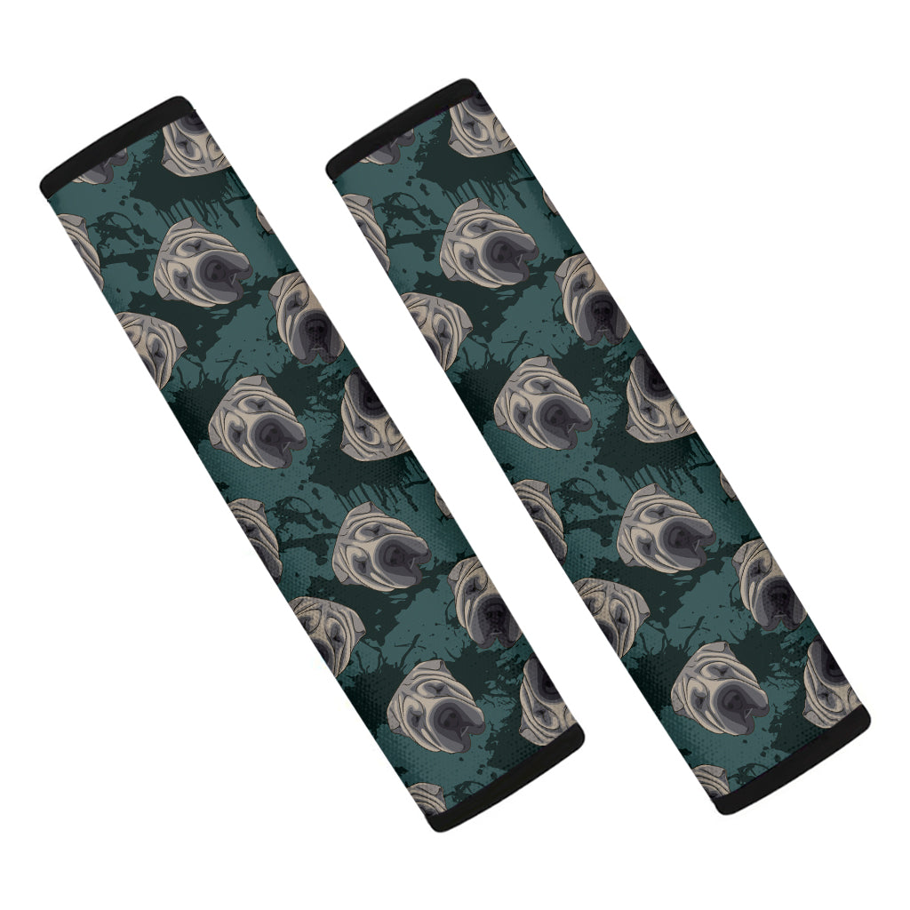 Shar Pei Face Pattern Print Car Seat Belt Covers