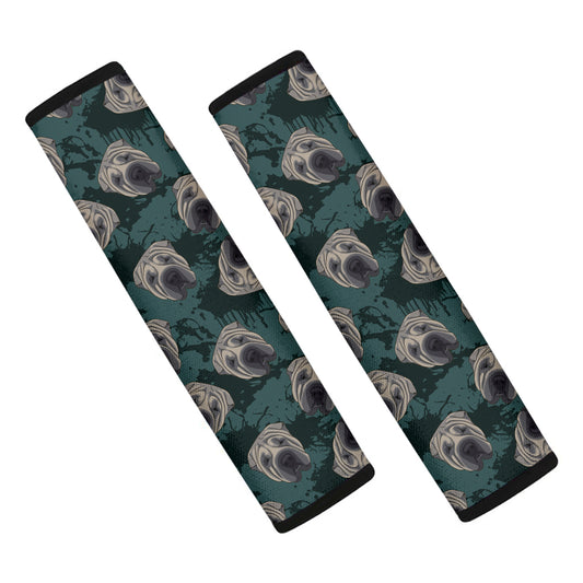 Shar Pei Face Pattern Print Car Seat Belt Covers