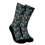Shar Pei Face Pattern Print Crew Socks