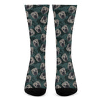 Shar Pei Face Pattern Print Crew Socks