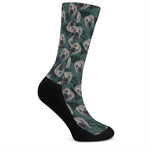 Shar Pei Face Pattern Print Crew Socks