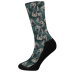 Shar Pei Face Pattern Print Crew Socks