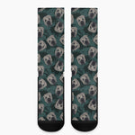 Shar Pei Face Pattern Print Crew Socks