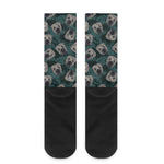 Shar Pei Face Pattern Print Crew Socks