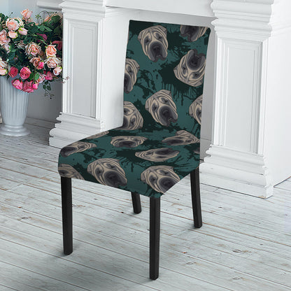 Shar Pei Face Pattern Print Dining Chair Slipcover