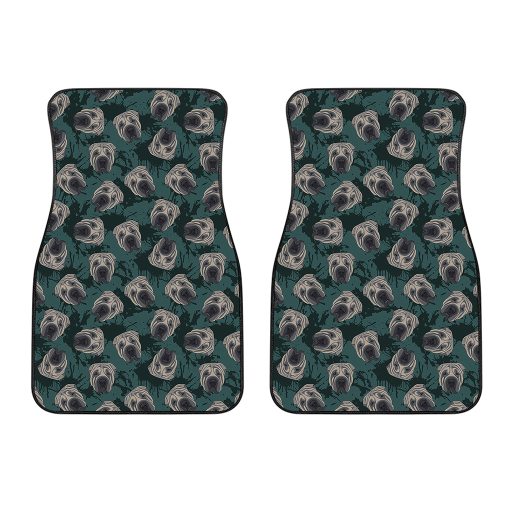 Shar Pei Face Pattern Print Front Car Floor Mats