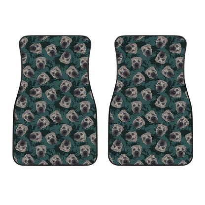Shar Pei Face Pattern Print Front Car Floor Mats