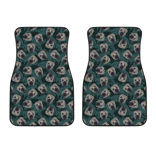 Shar Pei Face Pattern Print Front Car Floor Mats