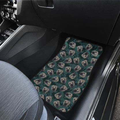 Shar Pei Face Pattern Print Front Car Floor Mats