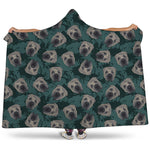 Shar Pei Face Pattern Print Hooded Blanket