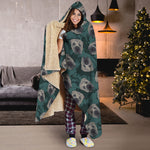 Shar Pei Face Pattern Print Hooded Blanket