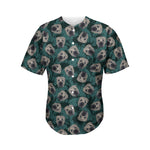 Shar Pei Face Pattern Print Men's Baseball Jersey
