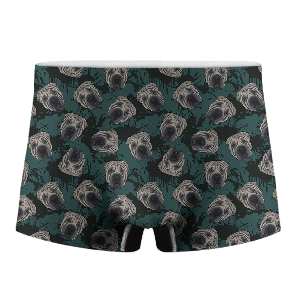 Shar Pei Face Pattern Print Men's Boxer Briefs