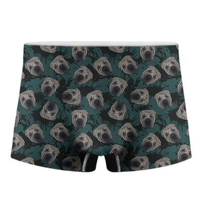Shar Pei Face Pattern Print Men's Boxer Briefs