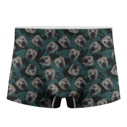 Shar Pei Face Pattern Print Men's Boxer Briefs
