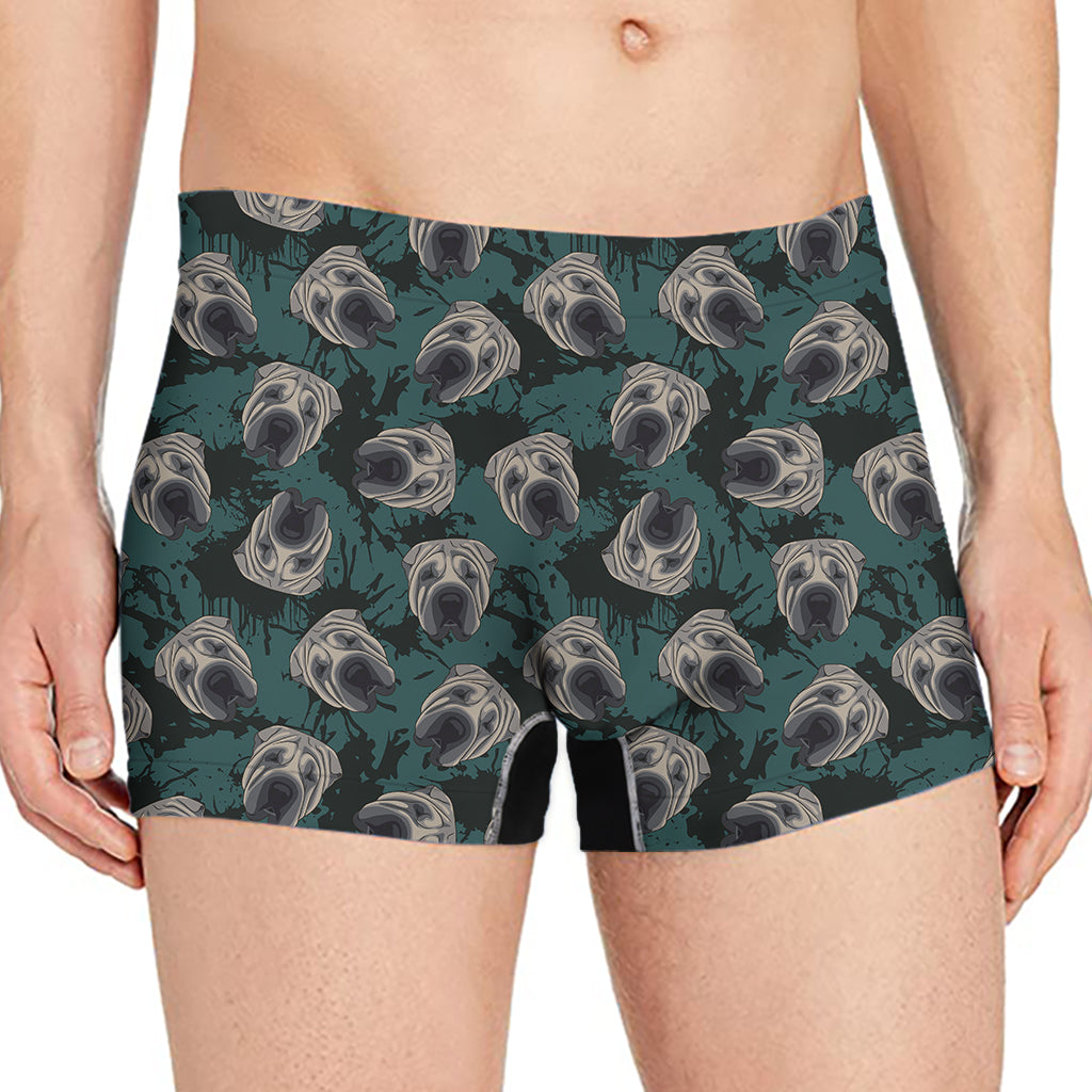 Shar Pei Face Pattern Print Men's Boxer Briefs