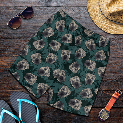 Shar Pei Face Pattern Print Men's Shorts