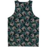 Shar Pei Face Pattern Print Men's Tank Top