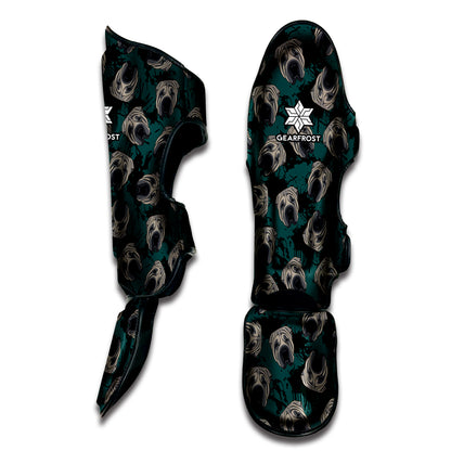 Shar Pei Face Pattern Print Muay Thai Shin Guard