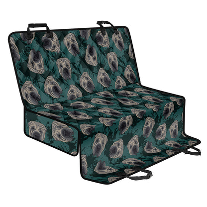 Shar Pei Face Pattern Print Pet Car Back Seat Cover