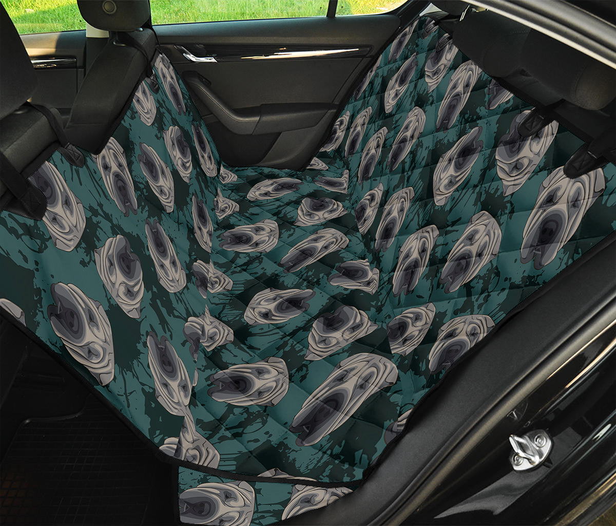 Shar Pei Face Pattern Print Pet Car Back Seat Cover