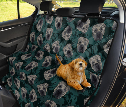 Shar Pei Face Pattern Print Pet Car Back Seat Cover