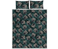 Shar Pei Face Pattern Print Quilt Bed Set
