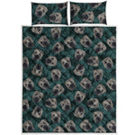 Shar Pei Face Pattern Print Quilt Bed Set