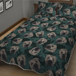 Shar Pei Face Pattern Print Quilt Bed Set