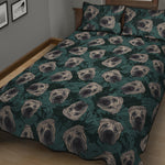 Shar Pei Face Pattern Print Quilt Bed Set
