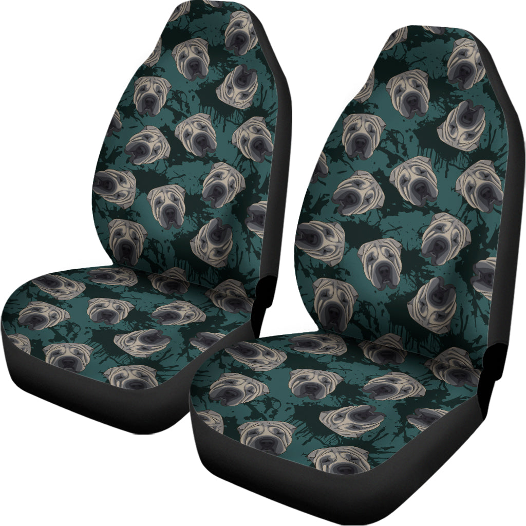 Shar Pei Face Pattern Print Universal Fit Car Seat Covers