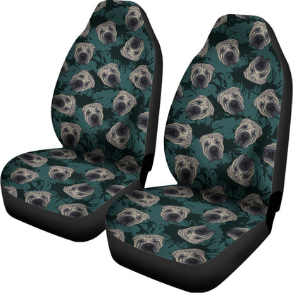 Shar Pei Face Pattern Print Universal Fit Car Seat Covers