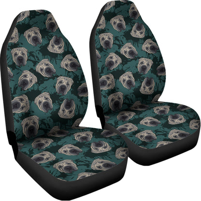 Shar Pei Face Pattern Print Universal Fit Car Seat Covers