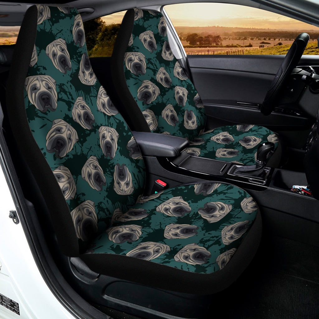 Shar Pei Face Pattern Print Universal Fit Car Seat Covers