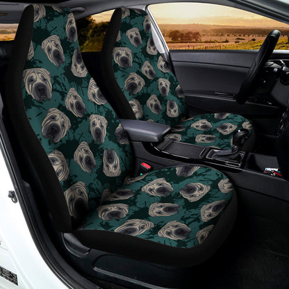 Shar Pei Face Pattern Print Universal Fit Car Seat Covers