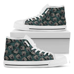 Shar Pei Face Pattern Print White High Top Shoes