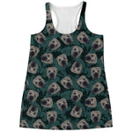 Shar Pei Face Pattern Print Women's Racerback Tank Top