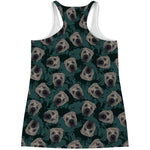 Shar Pei Face Pattern Print Women's Racerback Tank Top