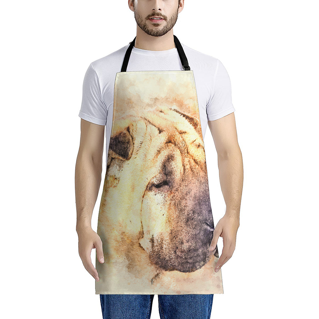 Shar Pei Portrait Print Apron
