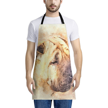Shar Pei Portrait Print Apron