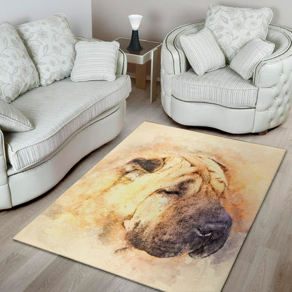 Shar Pei Portrait Print Area Rug