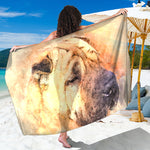 Shar Pei Portrait Print Beach Sarong Wrap