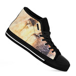 Shar Pei Portrait Print Black High Top Shoes
